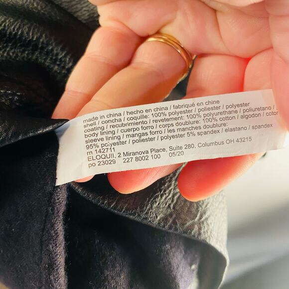 Eloquii Black Faux Vegan Leather Asymmetrical Moto Jacket Size 18 - Picture 8 of 9